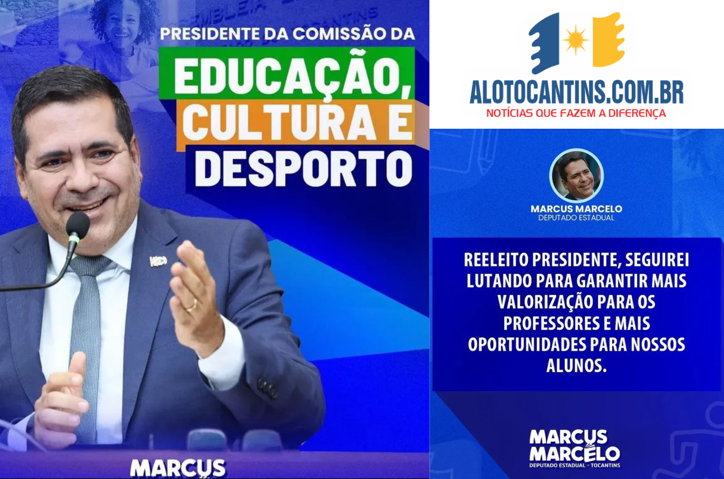 Deputado Reeleito Presidente da Comissão da Educação na ALETO