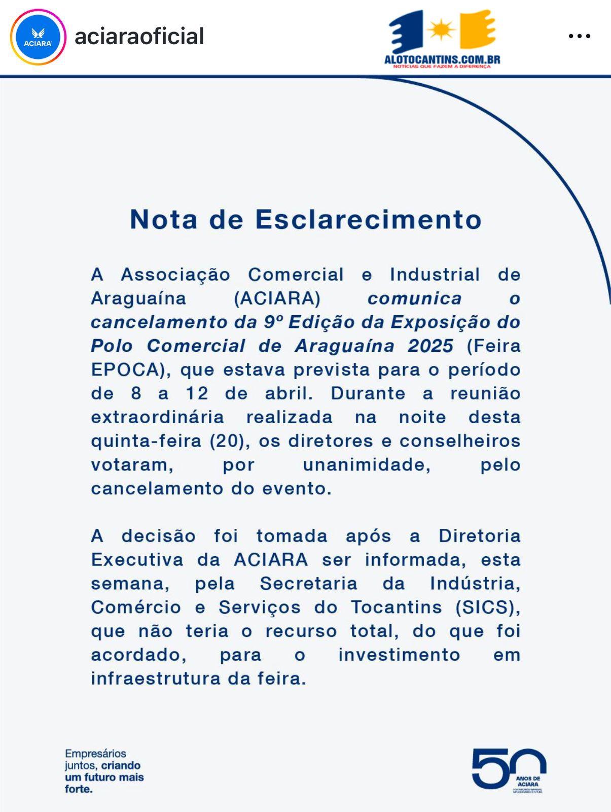 Indignação com a Aciara: Comerciantes de Araguaína Questionam a Não Realização da Feira Época