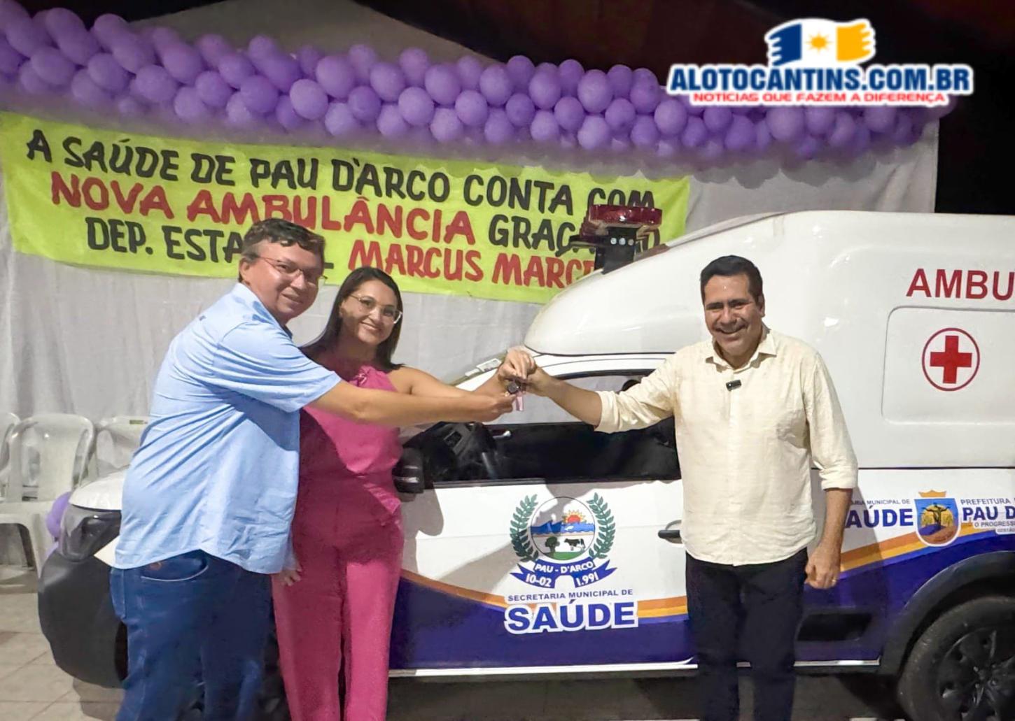 Marcus Marcelo entrega ambulância para atender a população de Pau D’Arco