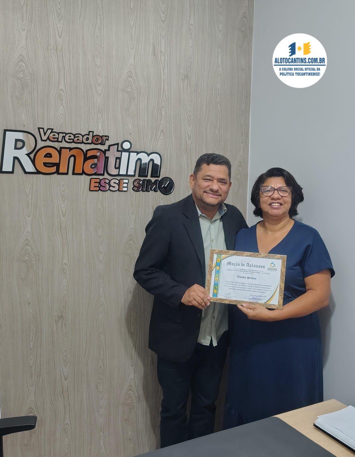 Moção de Aplausos à Cláudia Pereira: Reconhecimento à Dedicação ao Trabalho Social Voluntário