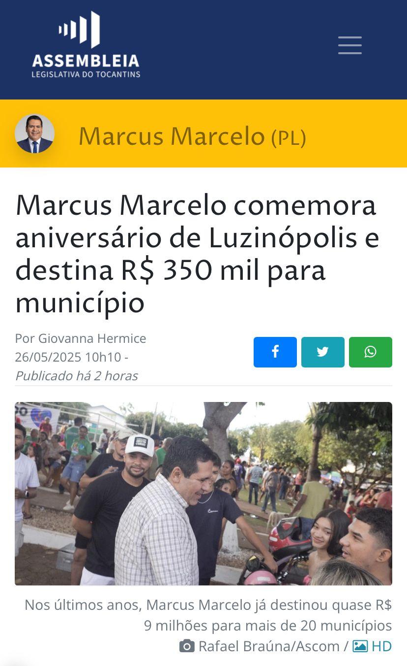 Portal Alô Tocantins Acompanha a Atuação do Deputado Marcus Marcelo no Tocantins