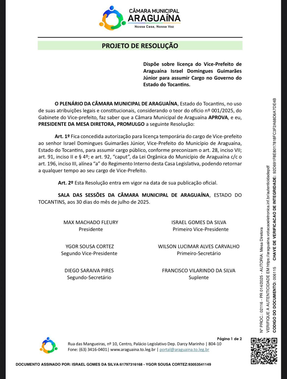 Possível rompimento do vice-prefeito Israel Guimarães pode acontecer em breve