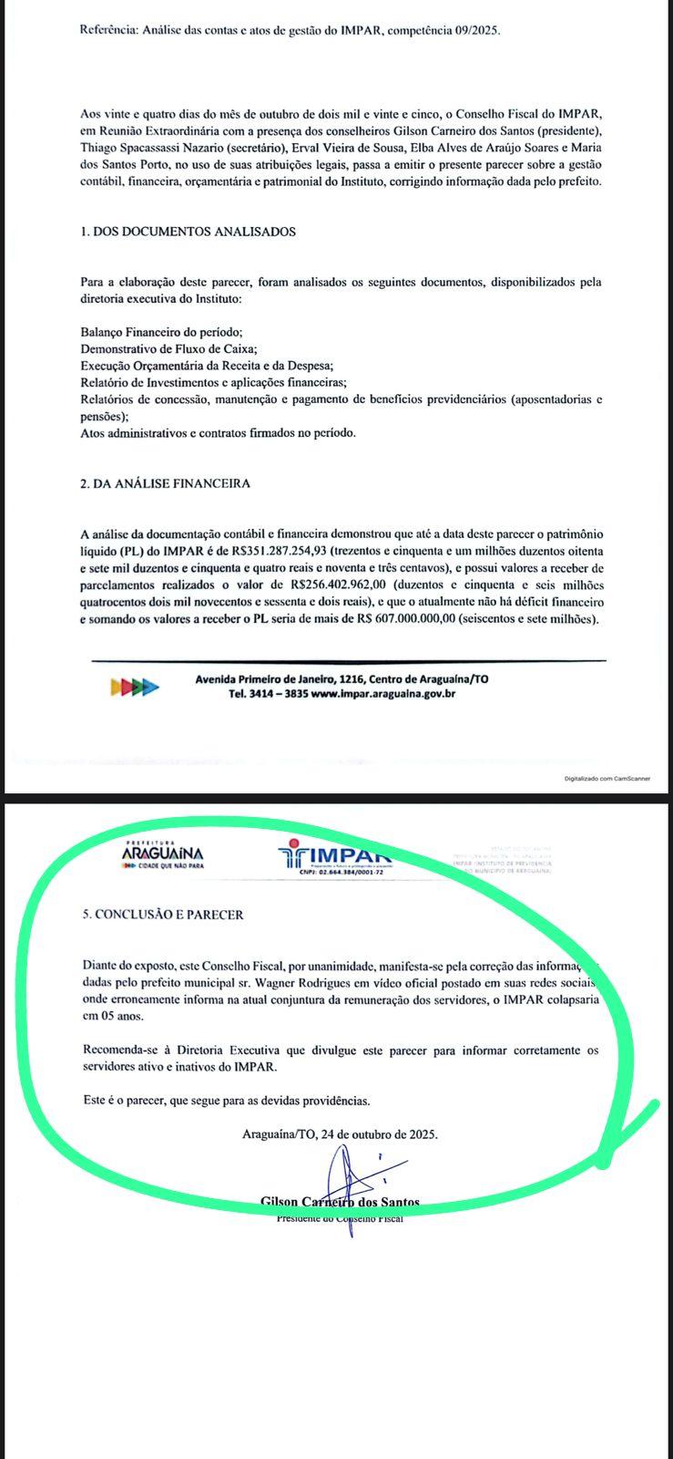 Prefeito de Araguaína: Uma ”Confusão” sobre a Situação Financeira do ÍMPAR*