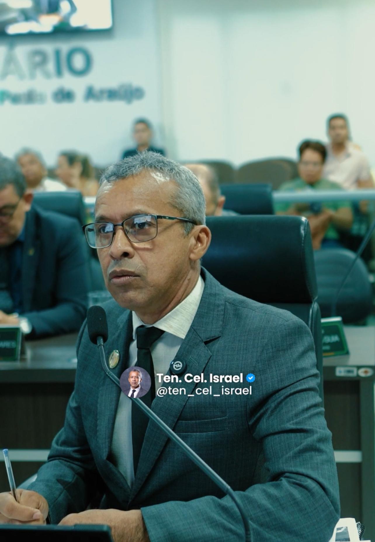 Vereador Tenente-coronel Israel questiona o aumento de 14% na contribuição previdenciária de aposentados e pensionistas em Araguaína.