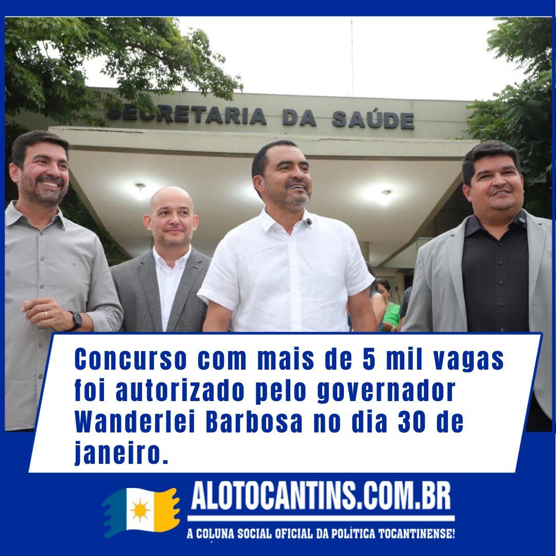 Concurso com mais de 5 mil vagas foi autorizado pelo governador Wanderlei Barbosa no dia 30 de janeiro.