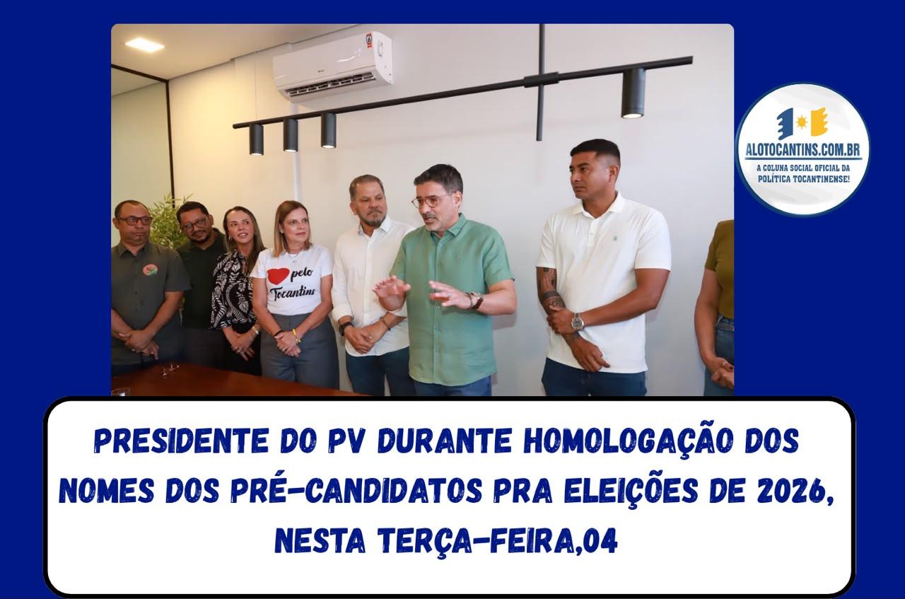 Com chapa diversa e competitiva, PV Tocantins fortalece projeto político para as eleições de 2026