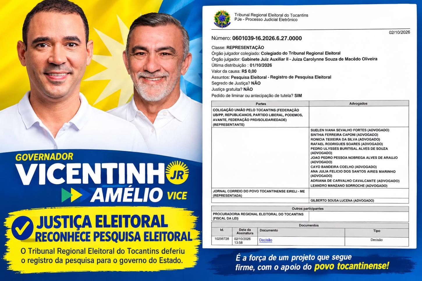 Justiça mantém pesquisa que aponta Vicentinho na frente e rejeita pedido de suspensão